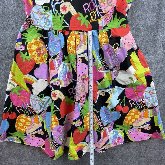 Retrolicious Dress Medium Bold Colors Roller Disco Strawberry Hippie 70s USA - Picture 7 of 8